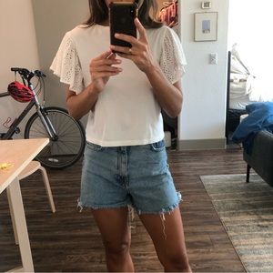 ASOS | white t shirt with eyelet sleeves